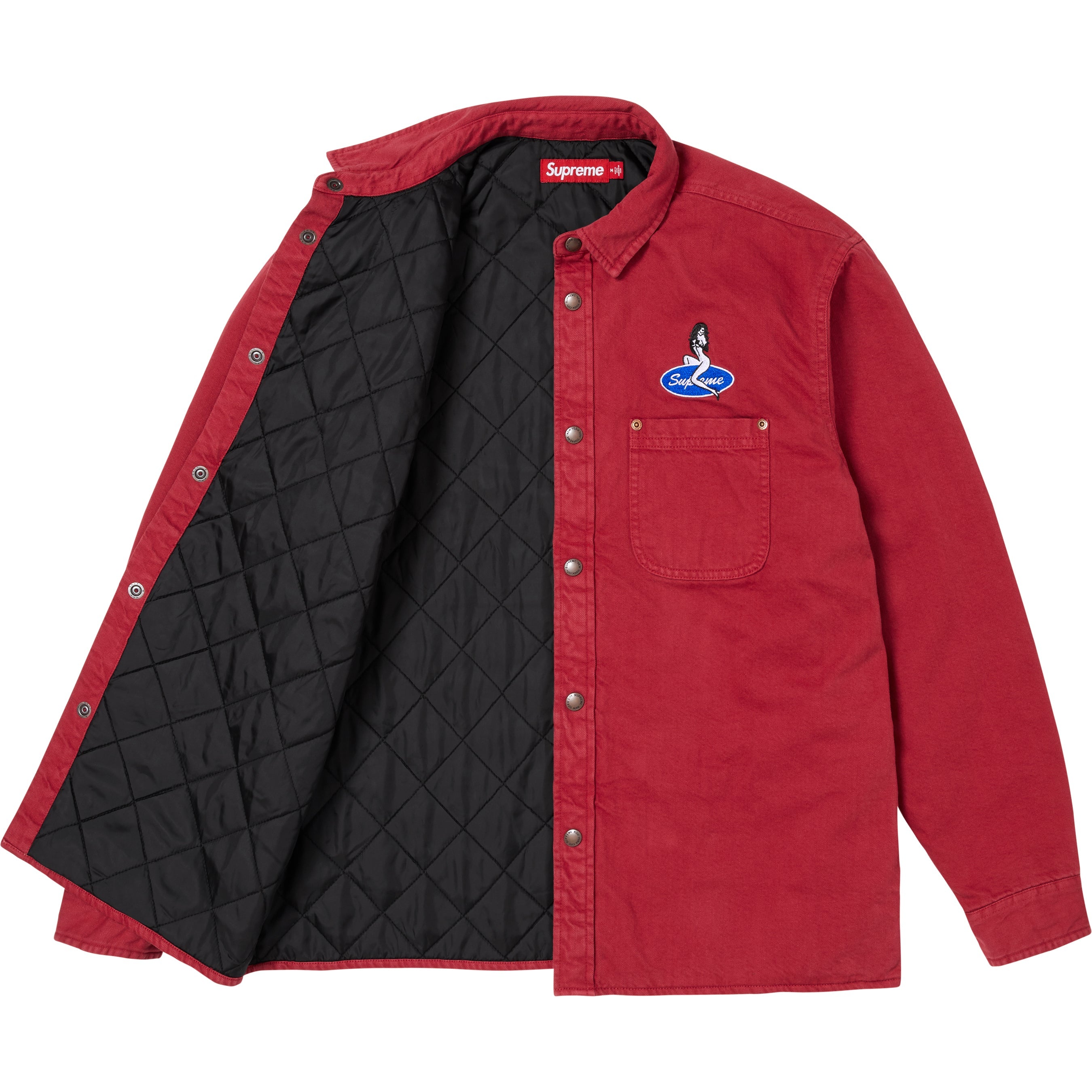 Quilted Lined Denim Snap Shirt view 4